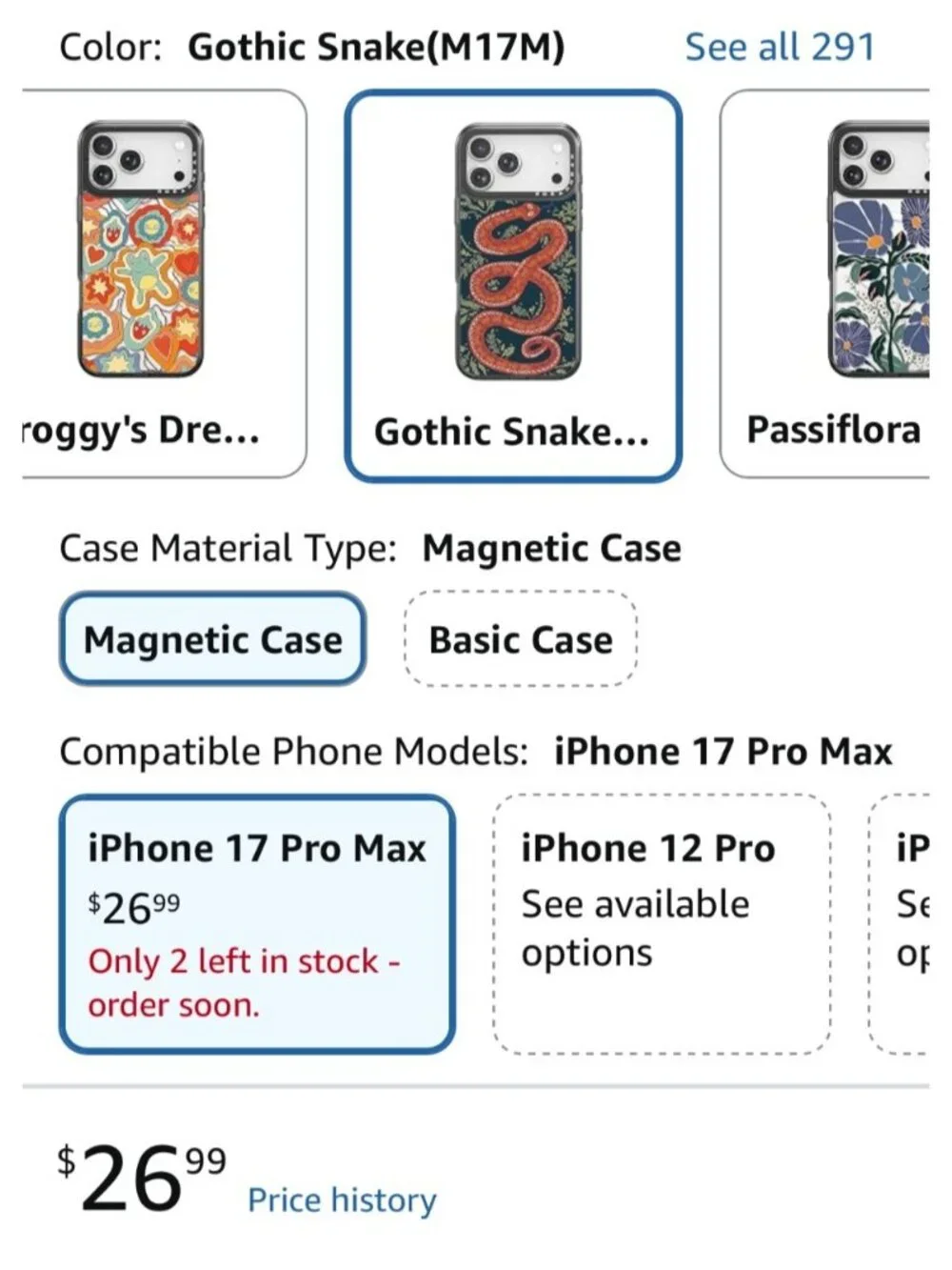 Iphone 17 Pro Max Cover Red Snake Print